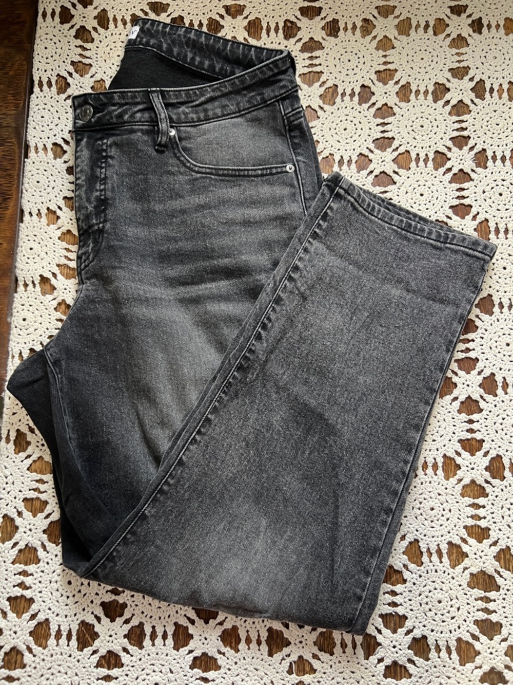 Ava & Viv high rise 90’s straight black gray jeans size 16